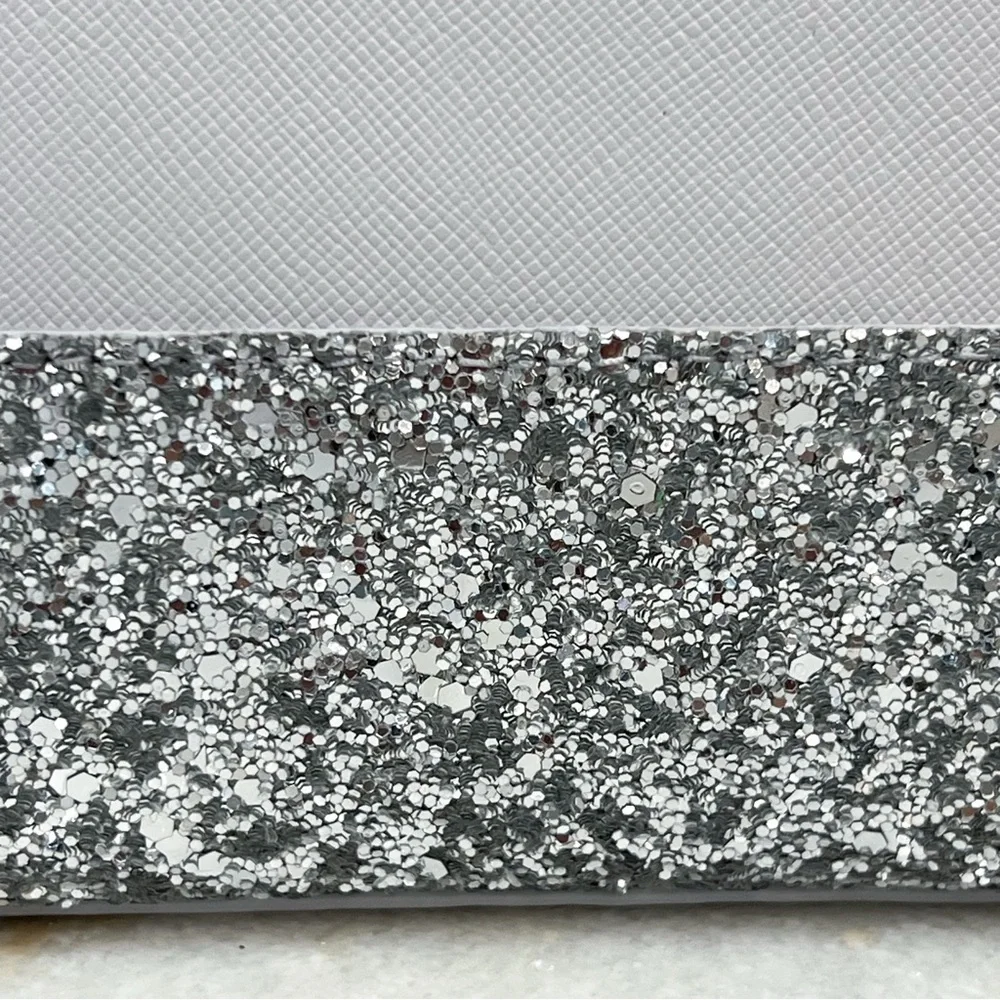 KATE SPADE Flash Glitter Fabric Mixed Mat Gray Crossbody Bag NWT - Picture 4 of 12